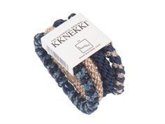 Kknekki hårelastikker dark blue gold mix (4-pack)